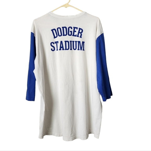 LA DODGERS x NIKE  x DODGERS STADIUM thrashed graphic ringer tee size XL - Picture 2 of 9